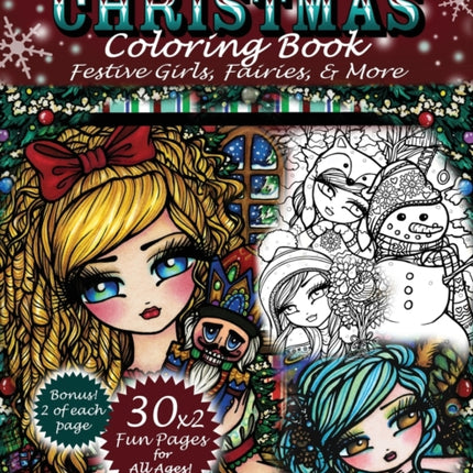 A Whimsy Girls Christmas Coloring Book: Festive Girls, Fairies, & More