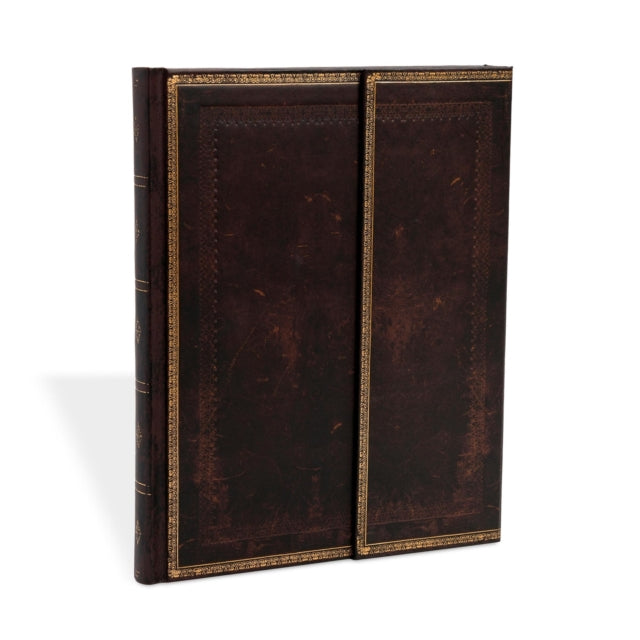 Black Moroccan Ultra Lined Hardcover Journal (Wrap Closure)