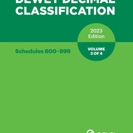 Dewey Decimal Classification 2023 Edition Volume