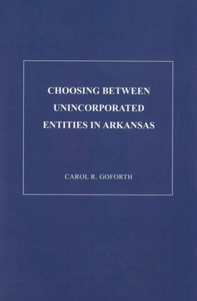 Choosing Between Unicorporated Entities in