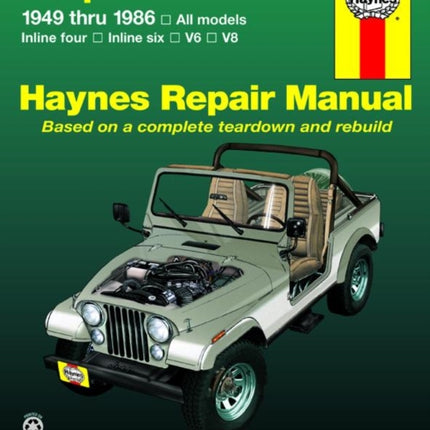 Jeep CJ for Jeep CJ models, Scrambler, Renegade. Laredo & Golden Eagle (1949-1986) Haynes Repair Manual (USA)