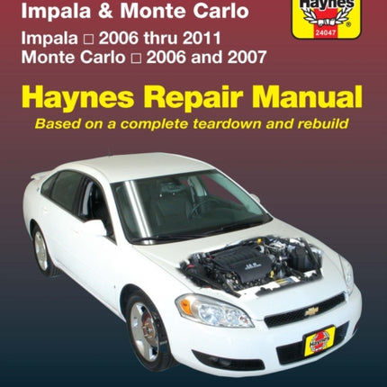 Chevrolet Impala (2006-2011) & Monte Carlo (2006-2007) Haynes Repair Manual (USA)