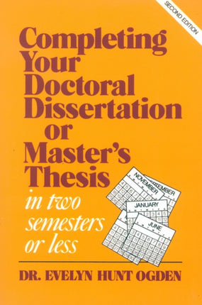 Completing Your Doctoral Dissertation/Master's
