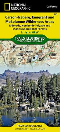 CarsonIceberg Emigrant  Mokelumne Wilderness Areas CA Trails Illustrated Other Rec Areas National Geographic Trails Illustrated Map