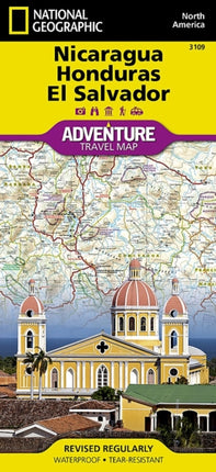 Nicaragua, Honduras, El Salvador: Travel Maps International Adventure Map