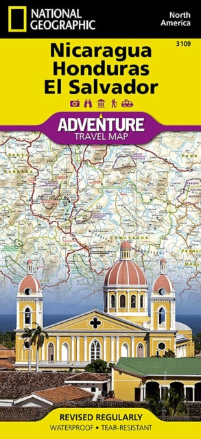 Nicaragua, Honduras, El Salvador: Travel Maps International Adventure Map