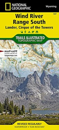 Wind River Range South Map Lander Cirque of the Towers