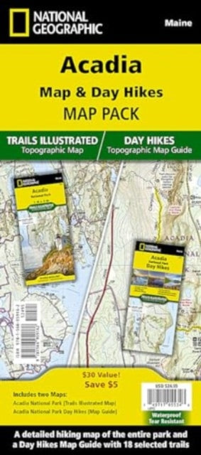 Acadia National Day Hikes and National Park [Map Pack Bundle]