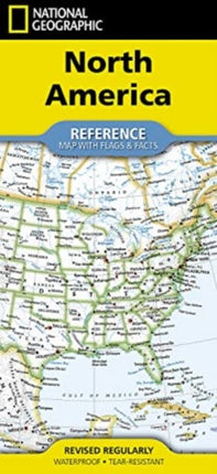 National Geographic North America Map (Folded with Flags and Facts)