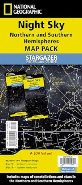 National Geographic Night Sky Stargazer Folded Map Pack Bundle