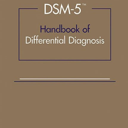 DSM5 Handbook of Differential Diagnosis