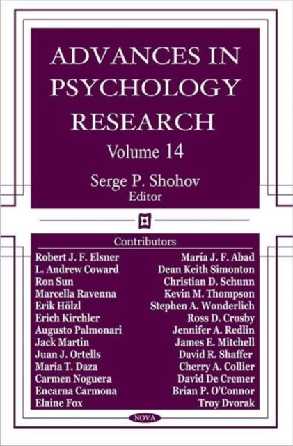 Advances in Psychology Research: Volume 14