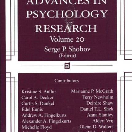 Advances in Psychology Research: Volume 20