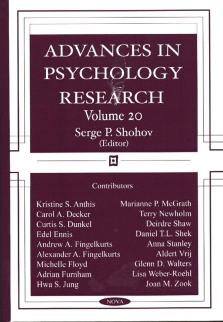 Advances in Psychology Research: Volume 20