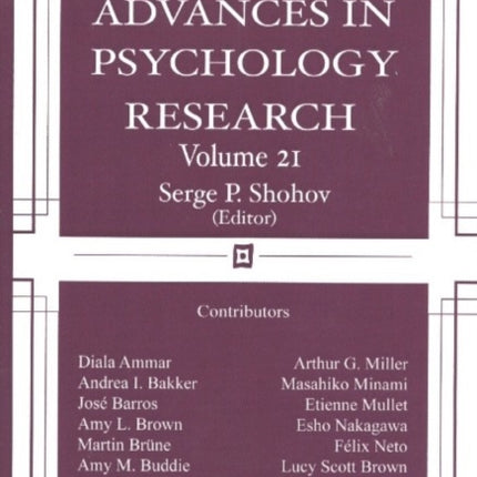 Advances in Psychology Research: Volume 21