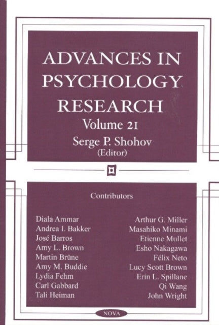 Advances in Psychology Research: Volume 21