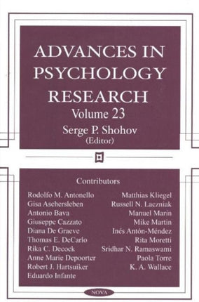 Advances in Psychology Research: Volume 23