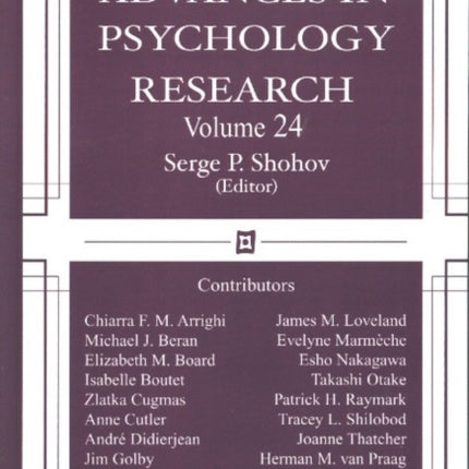 Advances in Psychology Research: Volume 24