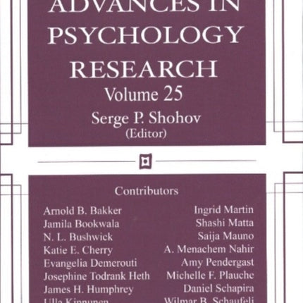 Advances in Psychology Research: Volume 25