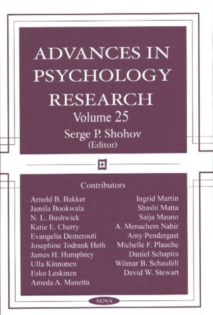 Advances in Psychology Research: Volume 25