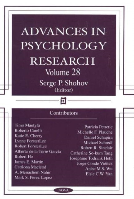 Advances in Psychology Research: Volume 28