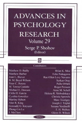 Advances in Psychology Research: Volume 29