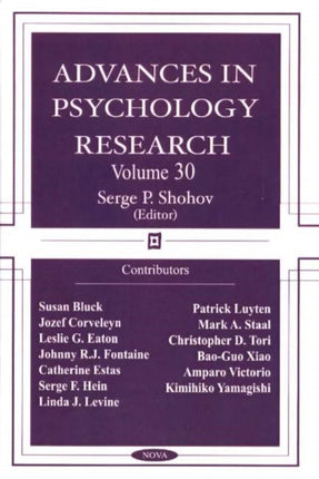 Advances in Psychology Research: Volume 30