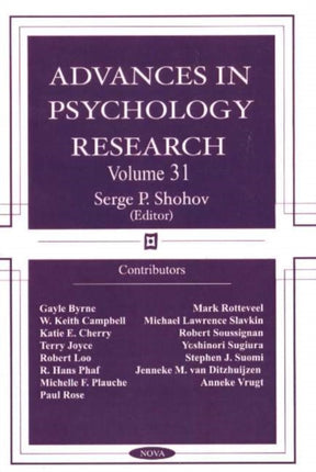 Advances in Psychology Research: Volume 31