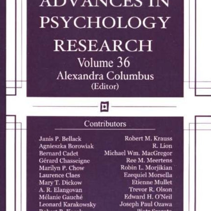 Advances in Psychology Research: Volume 36