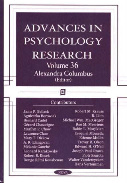 Advances in Psychology Research: Volume 36