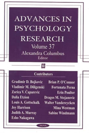 Advances in Psychology Research: Volume 37