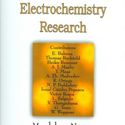 New Developments in Electrochemistry Research