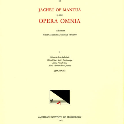 CMM 54 Jachet de Mantua (1483-1559), Opera Omnia,