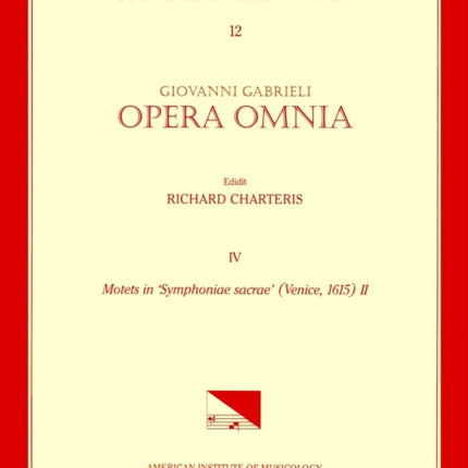 CMM 12 Giovanni Gabrieli (Ca. 1555-1612). Opera