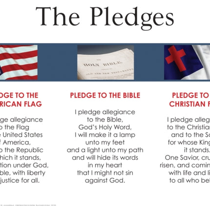 3-In-1: Pledges of Allegiance, Christian Flag, Bible Wall Chart