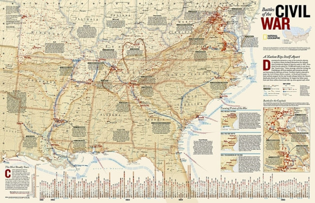 Battles of the Civil War laminated