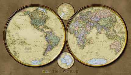 World Hemispheres, Tubed: Wall Maps World