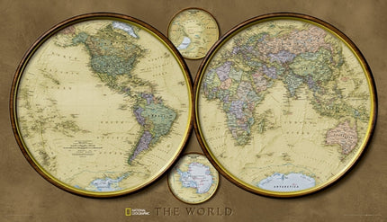 World Hemispheres, Laminated: Wall Maps World