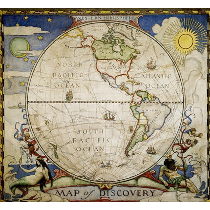 Map Of Discovery, Western Hemisphere, Tubed: Wall Maps World