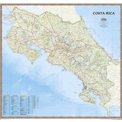 Costa Rica, Tubed: Wall Maps Countries & Regions