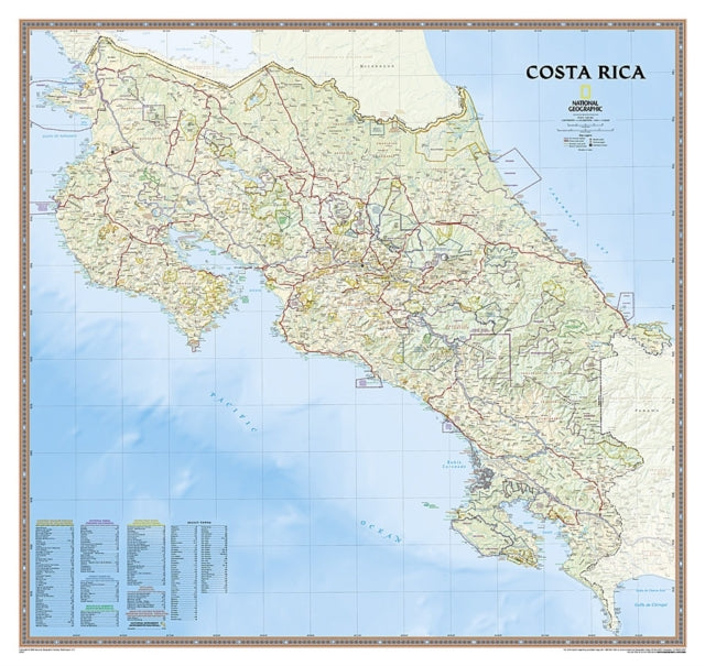 Costa Rica, Tubed: Wall Maps Countries & Regions