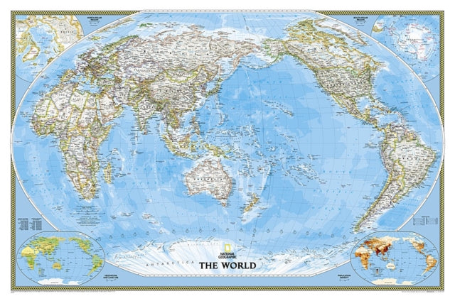 World Classic, Pacific Centered, Laminated: Wall Maps World