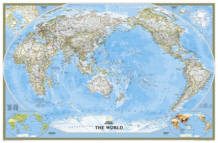 World Classic, Pacific Centered, Enlarged &, Tubed: Wall Maps World
