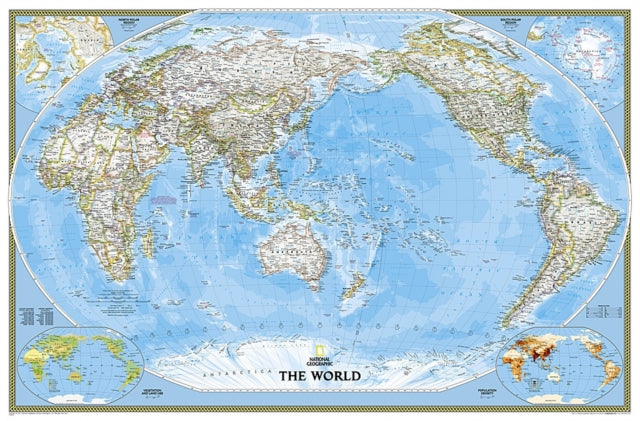 World Classic, Pacific Centered, Enlarged &, Tubed: Wall Maps World