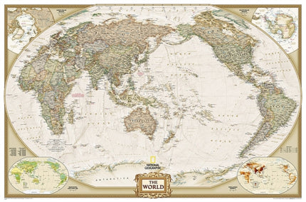 World Executive, Pacific Centered, Enlarged & Tubed: Wall Maps World