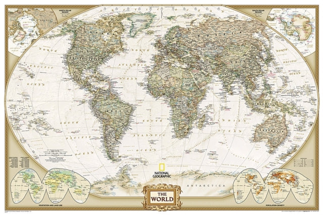 World Executive, Poster Size, Tubed: Wall Maps World