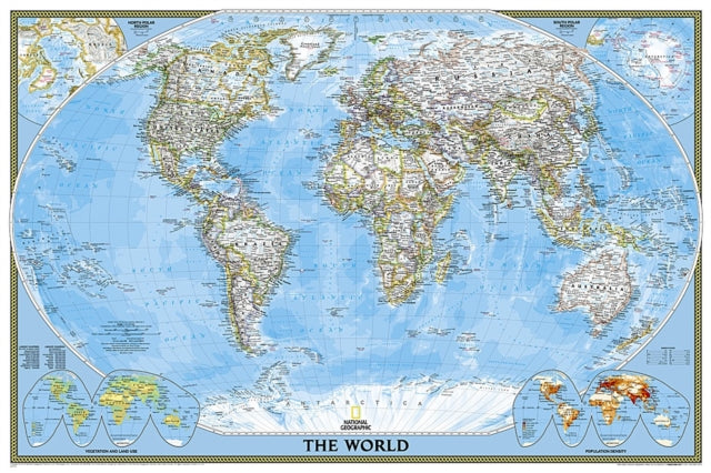 World Classic, Poster Size, Tubed: Wall Maps World