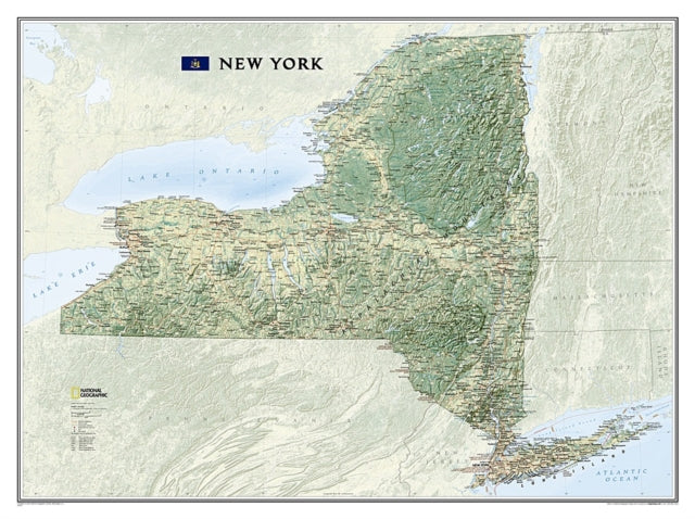 New York, Laminated: Wall Maps U.S.