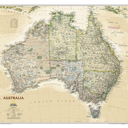 Australia Executive, Tubed: Wall Maps Continents