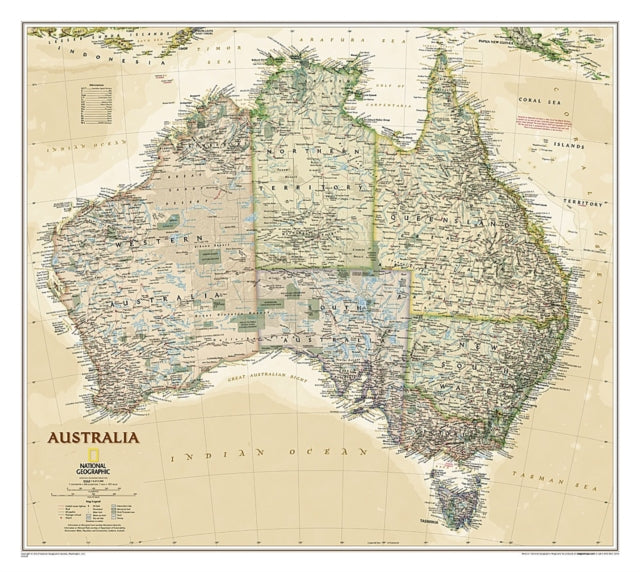 Australia Executive, Tubed: Wall Maps Continents